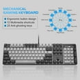 thumbnail image 4 of Mechanical Gaming Keyboard, MageGee New Upgraded 104 Keys White Backlit Keyboard with Blue Switches, USB Wired Mechanical Computer Keyboard for Laptop, Desktop, PC Gamers(Black & Gray), 4 of 7