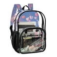 thumbnail image 2 of PVC Transparent Backpacks Clear Backpack for Travel and Outings Pink and White Hearts Pattern, 2 of 7