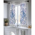 thumbnail image 5 of Boho Blue Flower Sheer Curtains 54 Inch Length 2 Panels Set for Living Room/Bedroom, Spring Watercolor Country Floral Plant Kitchen Curtains Grommet Semi-Sheer Curtains Window Treatments 42"x54"x2, 5 of 7