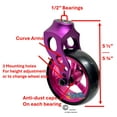 thumbnail image 2 of Purple Aluminum Caster Fork Assembly With 4x1.40 Soft Roll Wheels in Pink Color, 2 of 2