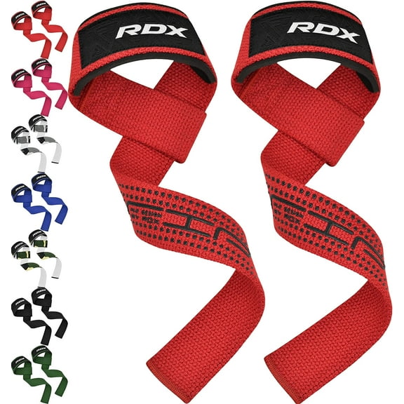 RDX Anti Slip Men and Women Cotton Red Weight Lifting Straps