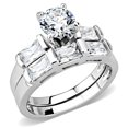 thumbnail image 1 of Women Rhodium Brass Ring with AAA Grade CZ in Clear - Size 8, 1 of 1
