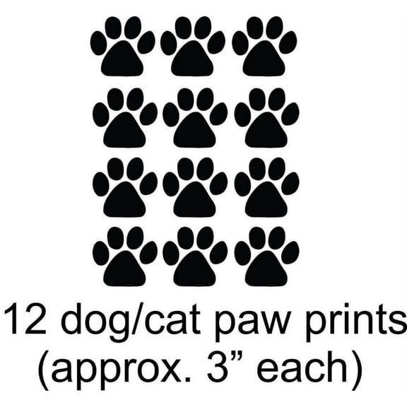 Vinyl Wall Quote Decals for Home - Animal Cat Dog Paw Stylish Wall Sticker for Easy Home Decoration - Size: 12 In x 16 In