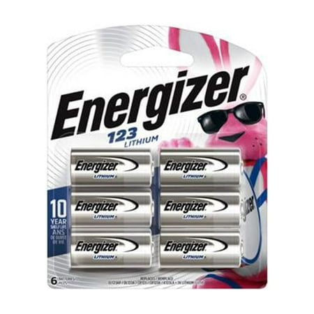 Energizer 123 3V Lithium Photo Batteries (6 Pack), CR123A High Power Lithium Batteries Compatible with Cameras, Flashlights, Electronics and More