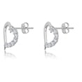 thumbnail image 2 of AVORA 10K White Gold Heart Simulated Diamond CZ Stud Earrings, 2 of 6