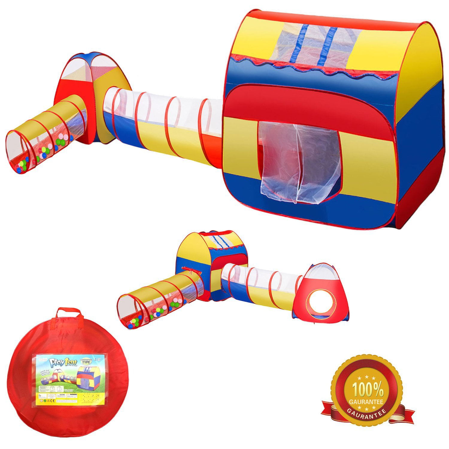 Children Play Tent Playz 4pc Pop up W 2 Crawl Tunnel Tents Kids for Boys Ball for sale online 