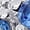 White Gold, variant on Round Cut Blue Sapphire and 0.45 CT. T.W. Diamond Band in 14K Gold