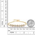 thumbnail image 3 of Gem Stone King 18K Yellow Gold Plated Silver Sky Blue Aquamarine and White Topaz Tennis Bracelet for Women (2.17 Cttw, Gemstone March Birthstone, 7 inch with 2 inch Extender), 3 of 5
