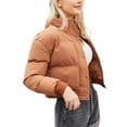 thumbnail image 4 of Fangasis Ladies Short Coat Long Sleeve Thickened Jacket Zipper Cardigan Outwear Women Fashion Casual Winter Warm Orange S, 4 of 8