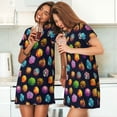 thumbnail image 4 of Rocae Lovely Planet for Nightgowns for Women Sleep Shirts Short Sleeve Nightshirt Pullover Nightdress, 4 of 6
