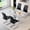 Table+4 Black Chairs, variant on StnTalk 5-Piece Dining Table Set for 4, Modern Kitchen Table Set with Marble-Look MDF Tabletop and 4 Upholstered Chairs, Rectangular Dining Room Table with Metal Legs