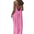 thumbnail image 5 of HVOBTTY Summer Women's Sleeveless Maxi A-Line Dress Solid Color Strap Backless Round Neck, 5 of 5