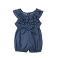 thumbnail image 2 of ITFABS Baby Girl's Blue Sleeveless Romper Ruffle Layered One Piece Playsuit, 2 of 8