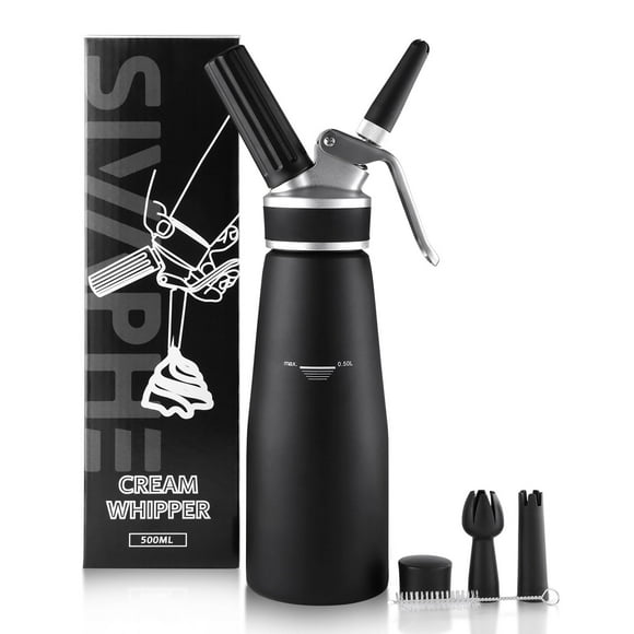 Dispensador de crema batida Sivaphe Professional de aluminio negro