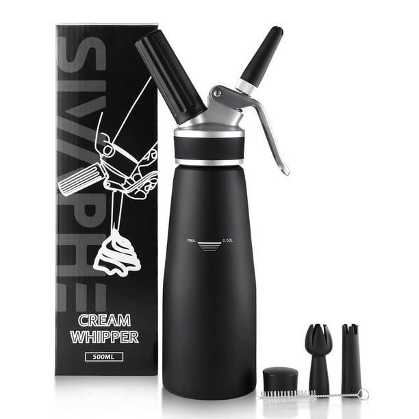 Dispensador de crema batida Sivaphe Professional de aluminio negro