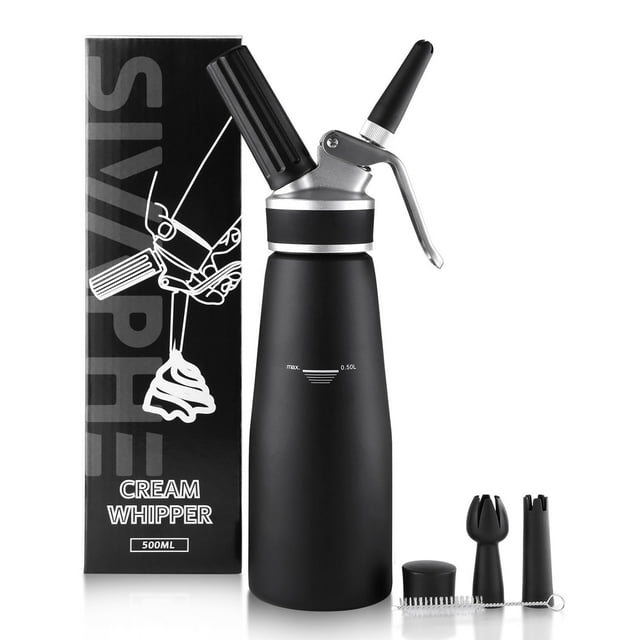 Dispensador de crema batida Sivaphe Professional de aluminio negro