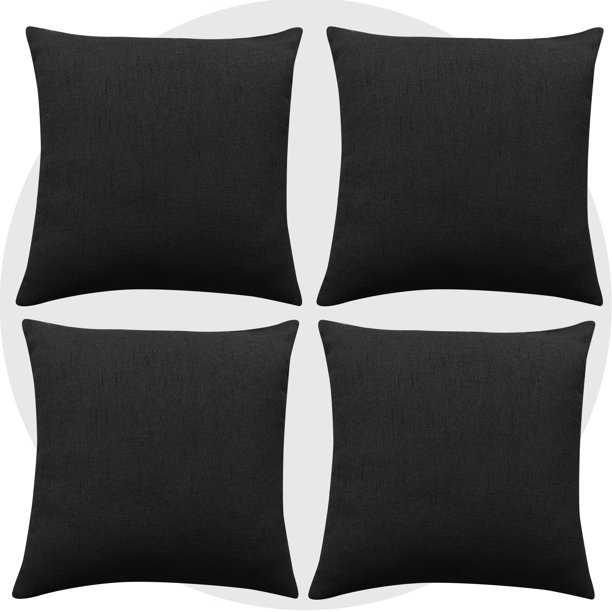 Deconovo Faux Linen Throw Pillow Covers Square Solid Burlap Cushion