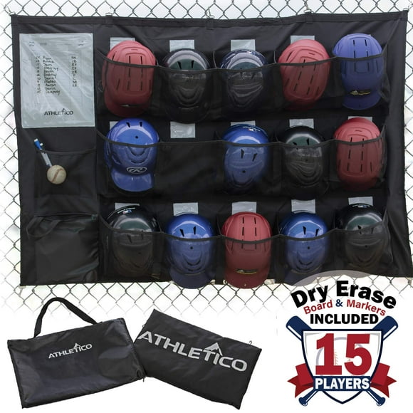 Dugout Organizer Athletico para 15 jugadores con funda para colgar el casco