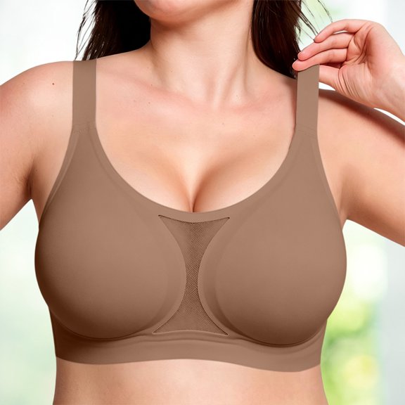 WCJM Bras Women No Underwire Wireless Jelly Bra Supportive Full Coverage Everyday Bra, Seamless Mesh Push Up Anti Sagging Comfortable Fit