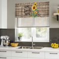 thumbnail image 5 of Sunflower Bee Valances for Windows, Decorative Rod Pocket Window Valance Curtains, Farmhouse Country Wooden Plank Brown Short Curtain Drapes for Kitchen/Bathroom/Living Room, 2 Panels, 60" W x 18" L, 5 of 8