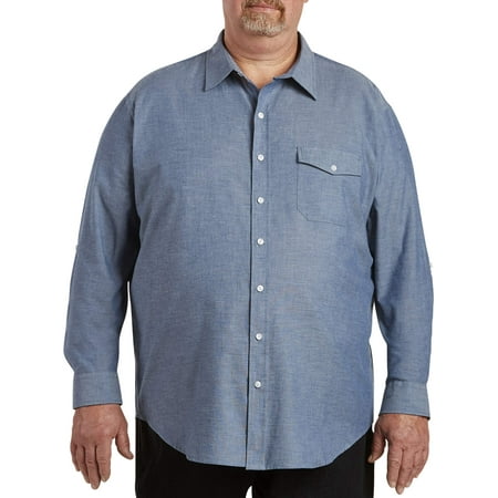 555 Turnpike - Men's Big& Tall Washed Chambray Roll Sleeve Shirt, up to ...