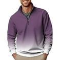thumbnail image 2 of GUOBIOZIY Men's Sweatshirt Quarter Zip Pullover Stand Collar Workout Gym Sports Running Outdoor Blouse (Purple,XL), 2 of 5