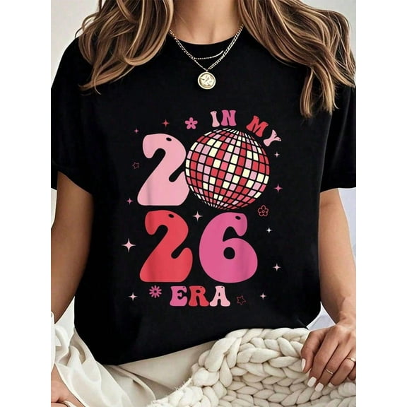 100% Cotton New Year In My 2026 Era Happy New Year Family Matching Xmas T-Shirt Summer Tees Women