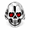 Red Eyes, variant on Men's Skull Ring, Gothic Biker Statement Ring with Red Eyes Design
