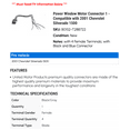 thumbnail image 2 of Power Window Motor Connector 1 - Compatible with 2001 Chevy Silverado 1500, 2 of 2
