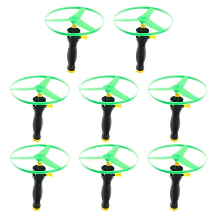 UPOUART Plastic Pull String Flyer Toys for Kids Outdoor Play, Light Green Flying Toys Set