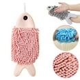 thumbnail image 2 of Towel Cute Fish Shaped Hand Towels Absorbent Microfiber Coral Fleece Bathroom Kitchen Towels with Hanging Loop Lint Free Home Decor, A Hand Towel, 2 of 8