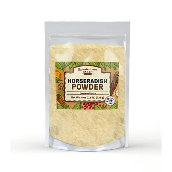 Unpretentious Horseradish Powder, 8 oz, Spicy Root Powder, Sharp & Strong Taste, Non GMO