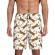 thumbnail image 1 of Balery Leopard Print Pantalones cortos de pijama de punto de algodón para hombre con cinturilla y bolsillos-Small, 1 of 6