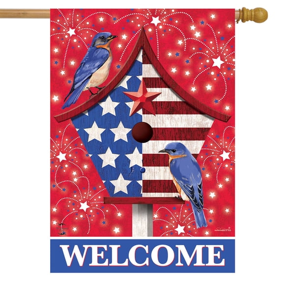 Briarwood Lane American Bluebirds House Flag