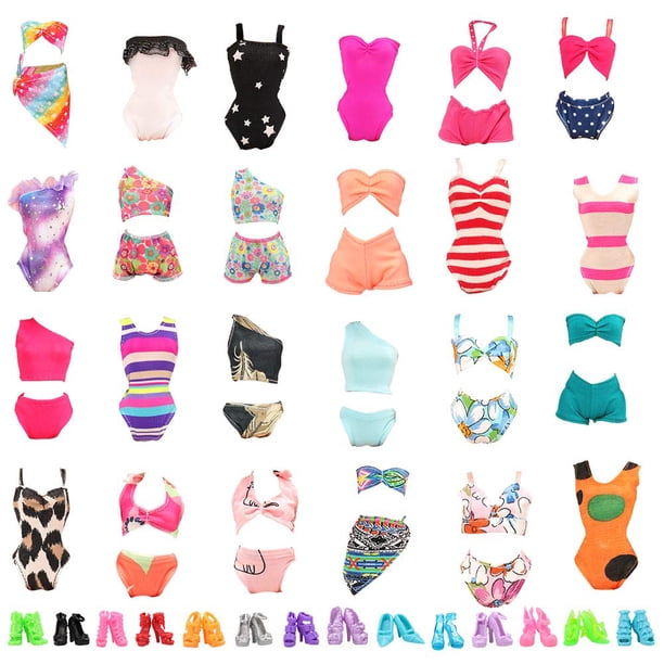 Set de trajes de baño BARWA para muñeca de 11.5 pulgadas con zapatos, 5 juegos