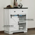 thumbnail image 3 of JINSEED Bar Cabinet with Drawer, Wine Bar Buffet Sideboard with Adjustable Storage, White, 3 of 6
