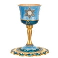 thumbnail image 2 of Matashi Hand-Painted Enamel Kiddush Cup Set with Tray – 5" Tall, Star of David Design, Embellished with High-Quality Crystals, 2 of 8