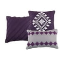 thumbnail image 3 of HAOK Soft 7 Piece Comforter Set Bed in a Bag, Embroidery Design, Cal King, Purple/White/Grey, 3 of 7