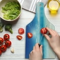 thumbnail image 2 of Ocean Cutting Board, Beach View from Caribbean Sea in a Sunny Day Exotic Summer Season Print, Tempered Glass Cutting and Serving Board, Wine Bottle Shape, Cream Turquoise White, by Ambesonne, 2 of 3