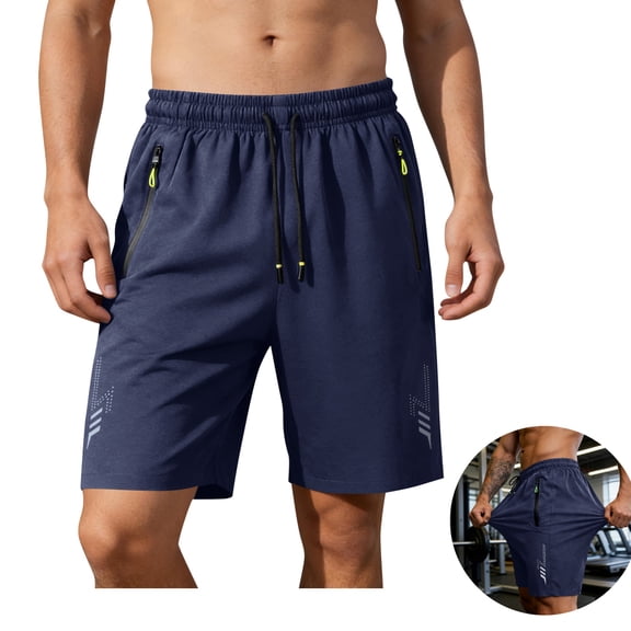 LWavelet Workout Shorts Men Relaxed Fit Drawstring Running Shorts Breathable Quick Dry Beach Gym Shorts with Pockets