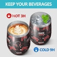 thumbnail image 4 of 12oz Stemless Wine Tumblers Red Controllers Games Icons Black Pattern Vacuum Insulated Stainless Steel Travel Tumbler Cups Mug with Lid and Straw for Champaign,Cocktail,Beer with Cleaning Brush, 4 of 5