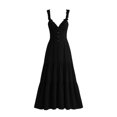 thumbnail image 6 of DYTTDG Women's Ruffle Trim Tiered Midi Dress | V-Neck Spaghetti Strap Flowy Dress with Decorative Button, Casual Summer Flutter Dress, 6 of 6