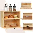 thumbnail image 3 of Bread Box Sunhoo, recipiente de madera para almacenamiento de pan, 2 capas, 3 of 7
