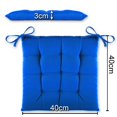 thumbnail image 2 of Juego de 4 cojines de asiento 40x40x3cm con correas para interior y exterior con sello Oeko-Tex - (antracita), 2 of 4
