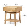 thumbnail image 2 of McManus Tennille Boho Handcrafted Mango Wood Nightstand with Drawer, Set of 2, Natural, 2 of 6