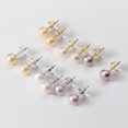 thumbnail image 1 of Pendientes de botón de plata s925 Love Lodge, pendientes de botón de perla fresca de estilo coreano para mujer, perforación de oreja simple, pequeños y delicados G3079, 1 of 5