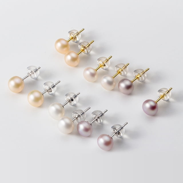 Pendientes de botón de plata s925 Love Lodge, pendientes de botón de perla fresca de estilo coreano para mujer, perforación de oreja simple, pequeños y delicados G3079