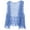 Blue, variant on Women Open Stitch Cardigan Boho Sleeveless Hippie Summer Hollow Out Solid Crochet Vest (Green, One Size)