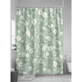 thumbnail image 5 of Fsddascl White Spring Floral Shower Curtain Set - Small 36" x 72" Washable Bathtub Curtain with 12 Hooks, Sage Green Botanical Watercolor Waterproof Fabric Stall Shower Curtains for Bathroom/Bathtub, 5 of 6