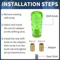 thumbnail image 7 of Unique Bargains Car Shift Knob, Universal for Automatic and Manual Vehicle Gear Shifter Knob W/ 2 Adapter Acrylic, 1 Set Green 10cm, 7 of 7
